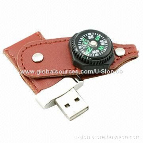Promotion Leather USB Flash Drive with CE and FCC Marks